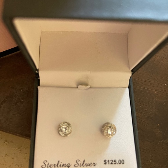 Diamond Essence Sterling/Diamond /Crystal Earrings - Picture 3 of 5